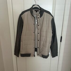 Banana Republic Men's Gray and Tan Puffer Jacket